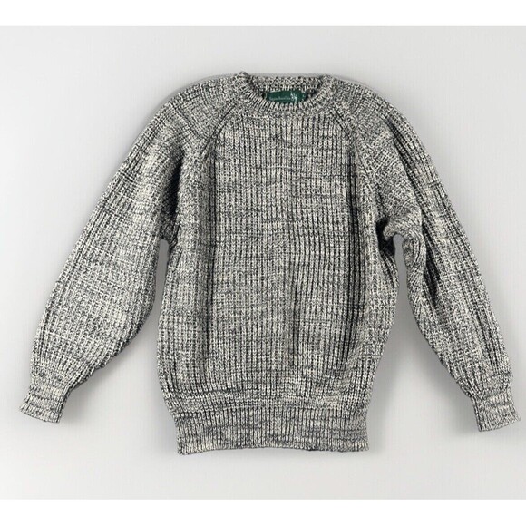 VTG 90s Fisherman Chunky Knit Crewneck Sweater Men’s L Knights Round Table Beige - Picture 1 of 12